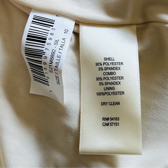 Eliza J Dress Women 10 Cream Gold Sequin Lined Cocktail Party Boho Sparkly NWT - Picture 5 of 16